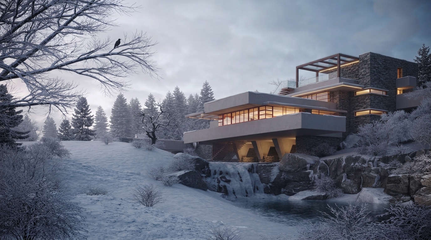 4K photorealistic architectural render, material details enhanced from Corona Renderer output