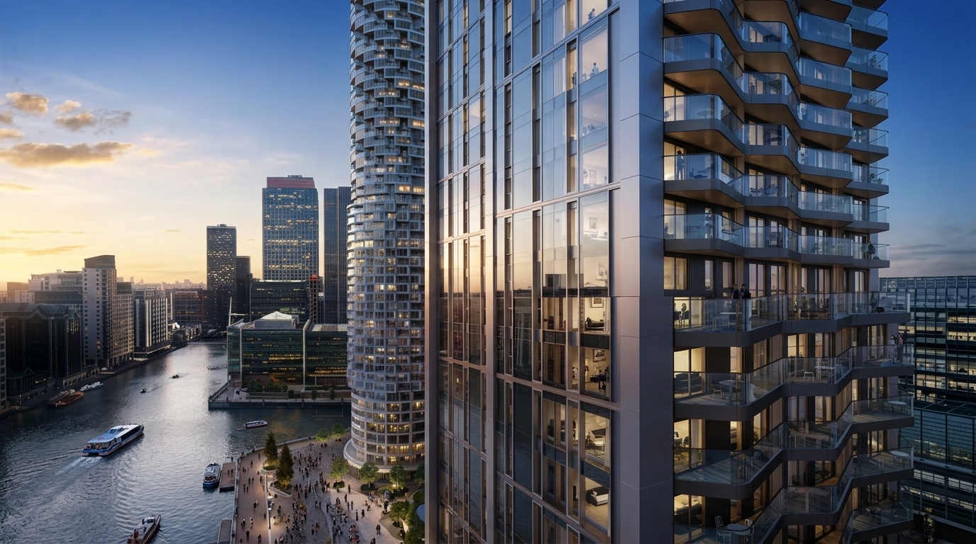 4K photorealistic architectural render, material details enhanced by ReRender AI from V-Ray output